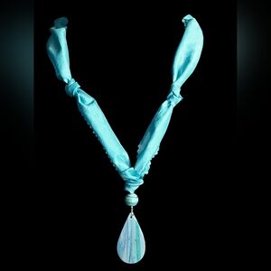 Modern Pendant On Knotted Silk, Artisan Crafted pendant, Handcrafted Jewelry